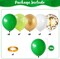 Green Gold Balloons Set, Dark Green Pearl Lime Green Metallic Gold White with Confetti Latex Balloons, Light Green Gold White Balloon